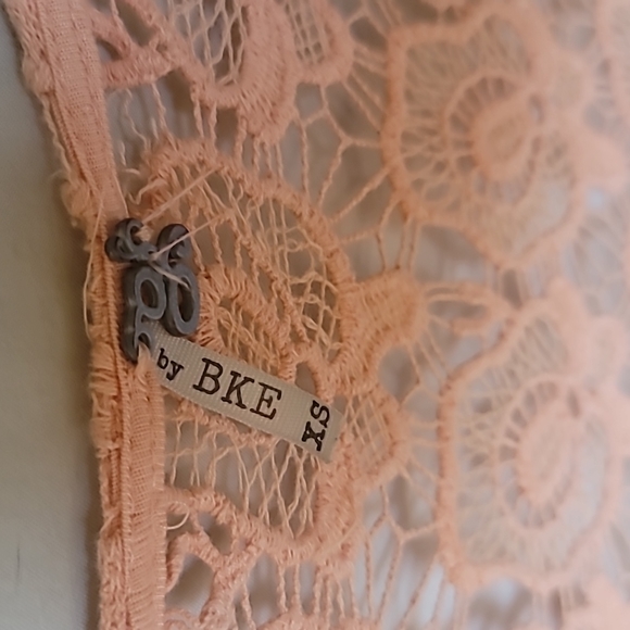 BKE Orange Floral Lace Boho Cover Up - Picture 7 of 13